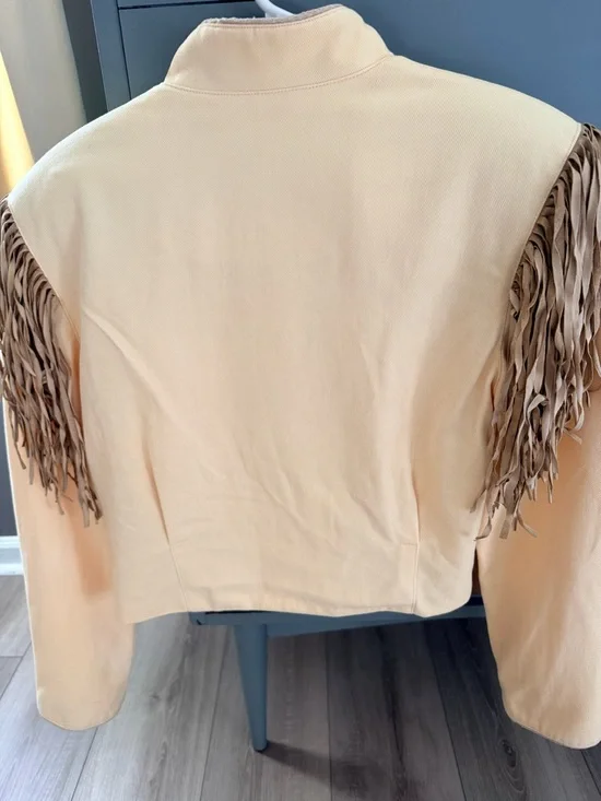 Vintage Double D Ranch Yellow Embroidered Fringe Western Jacket - Picture 5 of 10
